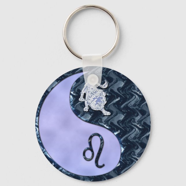 Leo Yin Yang Keychain (Front)