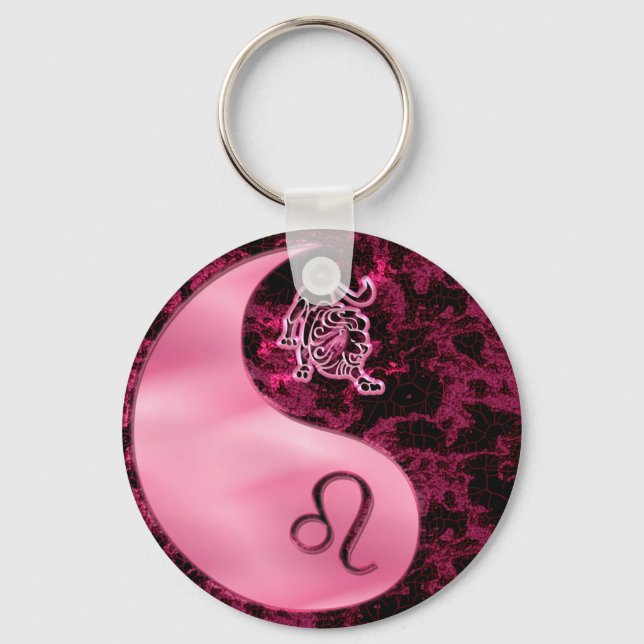Leo Yin Yang Keychain (Front)