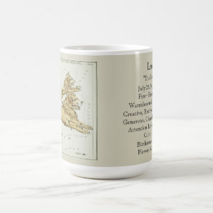 Leo Zodiac Antique Astronomical Chart Coffee Mug
