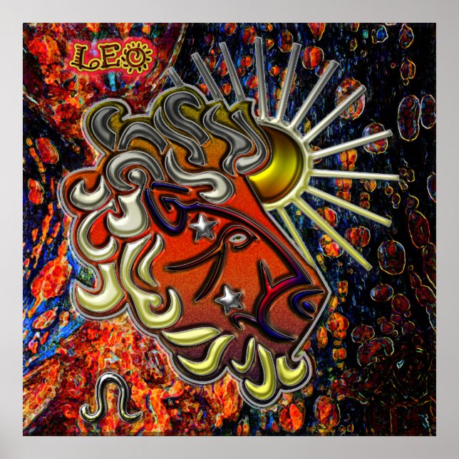 Leo Zodiac Art Poster (Front)