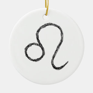 Leo. Zodiac Astrological Sign. Ceramic Ornament