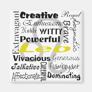 Leo Zodiac Astrology Collage Pattern Magnet