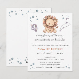 Leo Zodiac Baby Shower Invitation