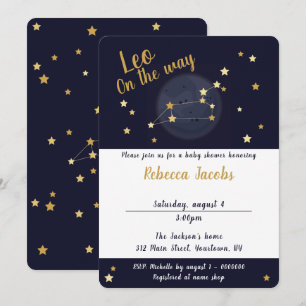 Leo zodiac Baby Shower Invitation