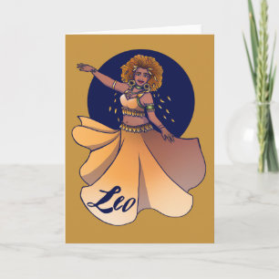 Leo Zodiac Belly Dancer Goddess Card