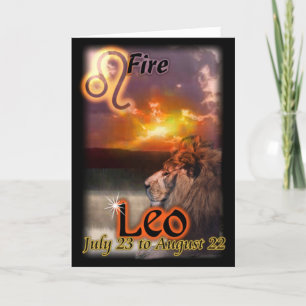 Leo Zodiac Birthday card