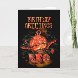 Leo Zodiac Birthday Greetings by Valxart Card