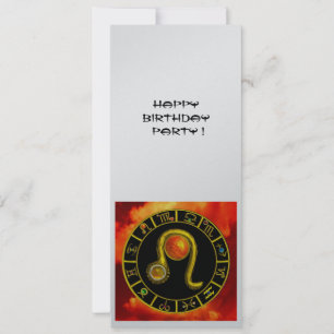 LEO,ZODIAC BIRTHDAY PARTY Astrology Chart Silver Invitation