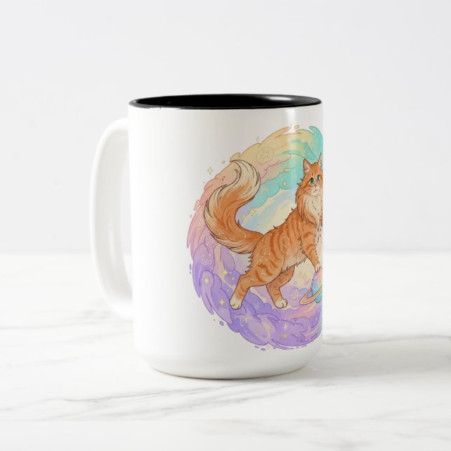 Leo Zodiac Chat Mug - Astrologie Cosmique Feline (Devant gauche)