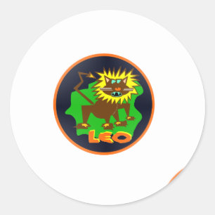 leo zodiac classic round sticker