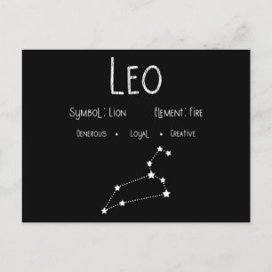 Leo Zodiac Constellation Astrology Horoscope Gift Postcard