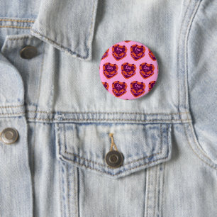 Leo Zodiac Coquette Heart Birthday Cake 2 Inch Round Button