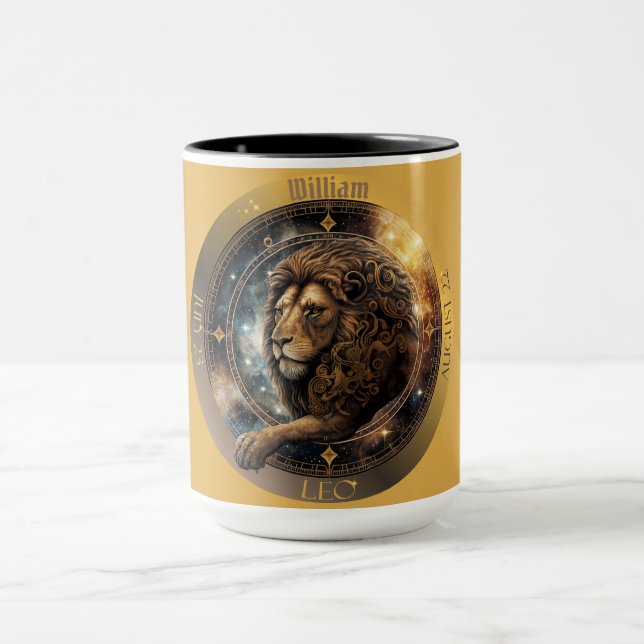 Leo Zodiac Customizable Coffee Mug (Center)