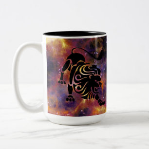 Leo Zodiac Galaxy Design – Bold Astrology Horoscop Two-Tone Coffee Mug