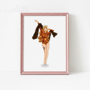 Leo Zodiac Illustration – Hand Drawn Poster
