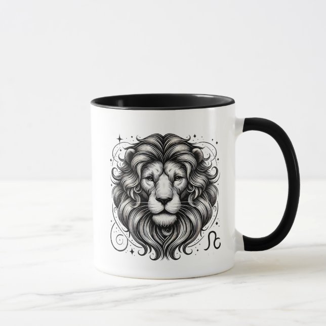Leo Zodiac Lion Astrology Gift Mug (Right)