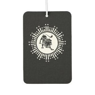 Leo Zodiac Lion Symbol with Stars Black and White Air Freshener
