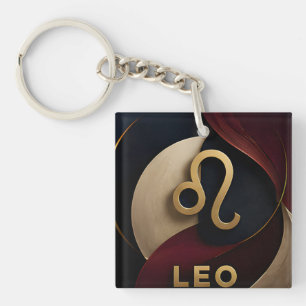 Leo Zodiac Luxury Celestial Astrology Gift Keychain