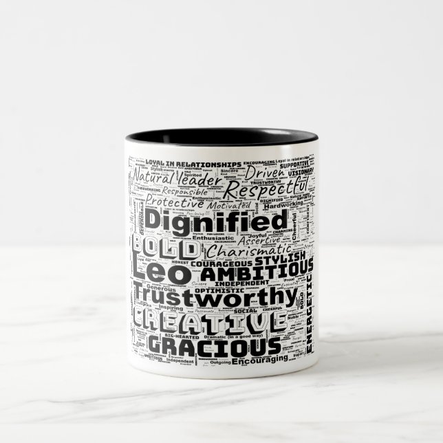 Leo Zodiac Mot Cloud Inspiration Mug (Centre)