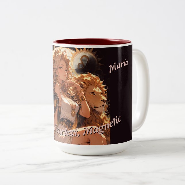Leo Zodiac Mug Personalized Astrology Gift (Front Right)
