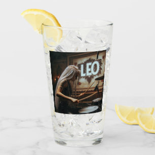 Leo Zodiac Musician Drums Glass
