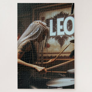 Leo Zodiac Musician Drums Jigsaw Puzzle