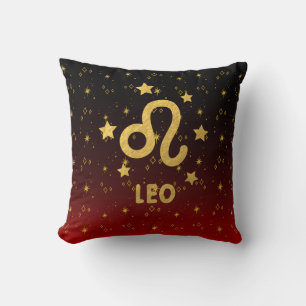 Leo Zodiac Oreiller rouge et noir