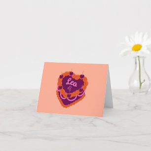 Leo Zodiac Pastel Heart Birthday Cake Card