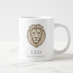 Leo Zodiac Personalized Name & Birth Date Large Coffee Mug
