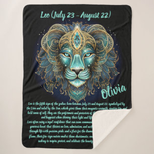 Leo Zodiac – Radiant Strength and Solar Majesty Sherpa Blanket