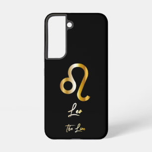 Leo Zodiac Sign, Black & Gold  Samsung Galaxy Case