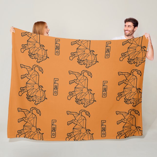 Leo Zodiac Sign Blanket(Transparent) Fleece Blanket (In Situ)