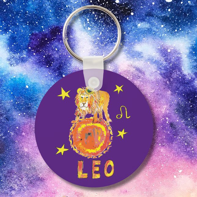 Leo Zodiac Sign Cartoon Lion Astrology Keychain (Creator Uploaded)