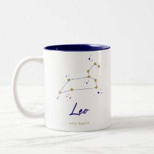 Leo Zodiac Sign Constellation Stars Cosmic Galaxy Two-Tone Coffee Mug