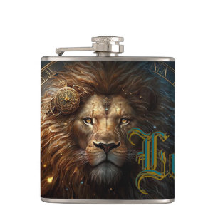 Leo Zodiac Sign Hip Flask