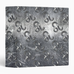 Leo Zodiac Sign in Grunge Distressed Style Binder