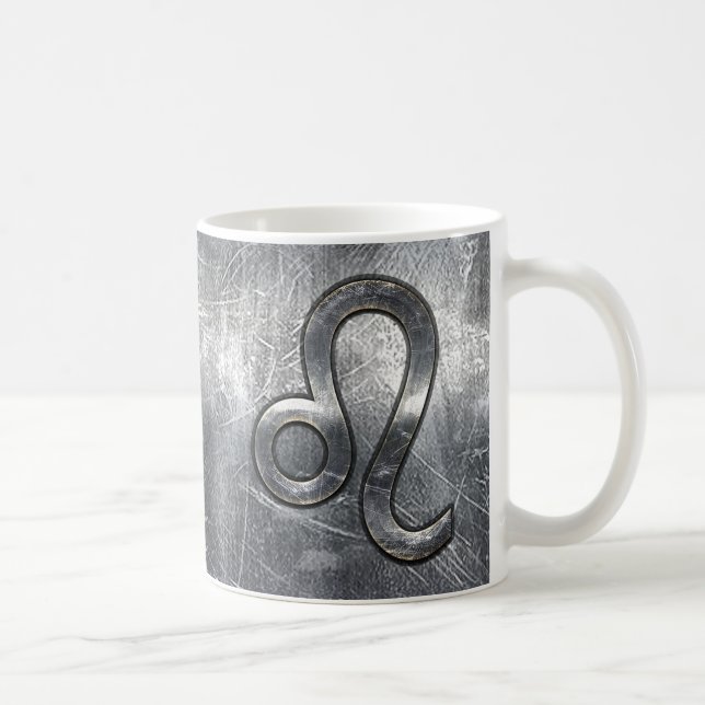 Leo Zodiac Sign in Industrial Style Coffee Mug (Right)
