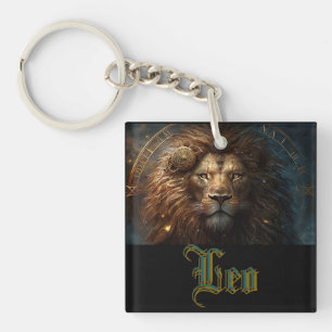 Leo Zodiac Sign Keychain