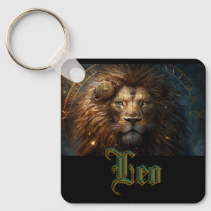 Leo Zodiac Sign Keychain