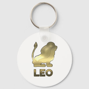 Leo zodiac sign - old gold edition keychain