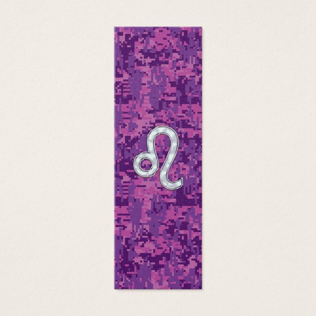Leo Zodiac Sign on Fuchsia Digital Camouflage (Front)