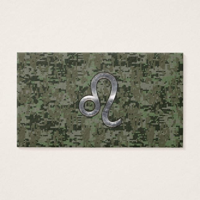 Leo Zodiac Sign on Green Digital Camouflage (Front)