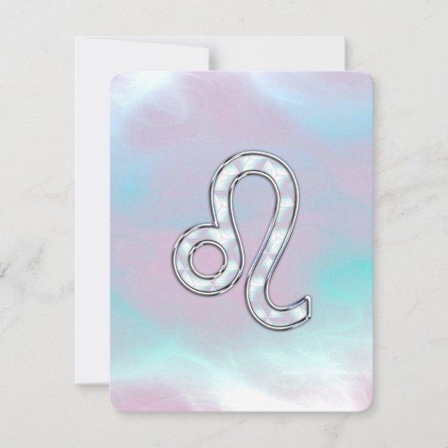 Leo Zodiac Sign on Pastels Nacre Style Print (Front)