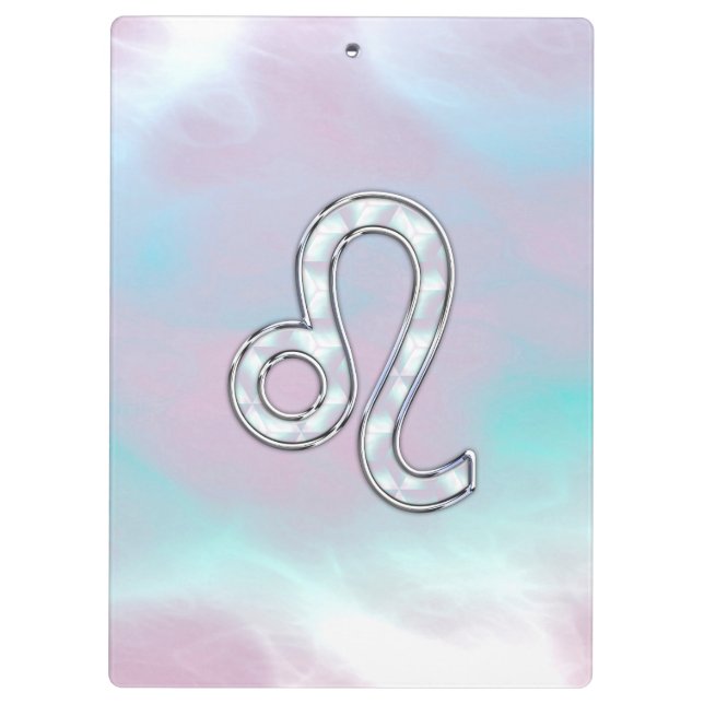 Leo Zodiac Sign on Pastels Nacre Style Print Clipboard (Back)