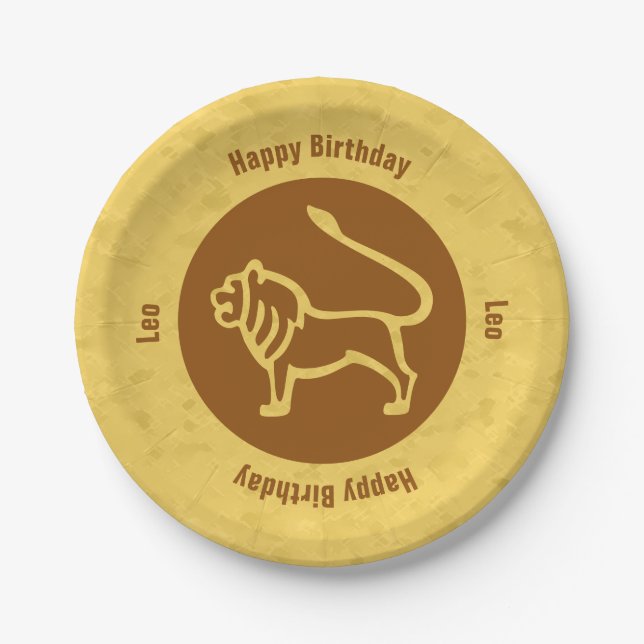 Leo Zodiac Sign Paper Plate (Front)