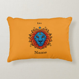 Leo Zodiac Sign Pop Art - Retro Lion Illustration Accent Pillow