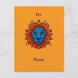 Leo Zodiac Sign Pop Art - Retro Lion Illustration Postcard