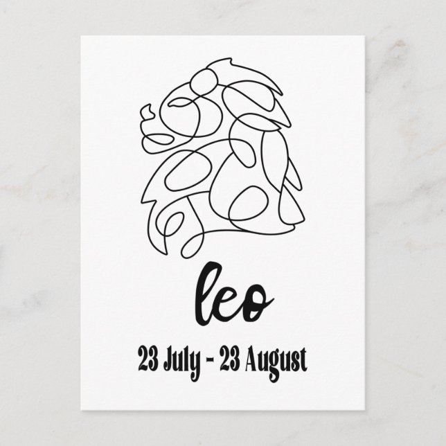 Leo, Zodiac Sign Postcard (Front)