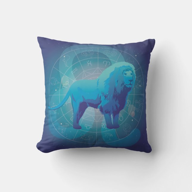 Leo Zodiac Sign Throw Pillow (Front)