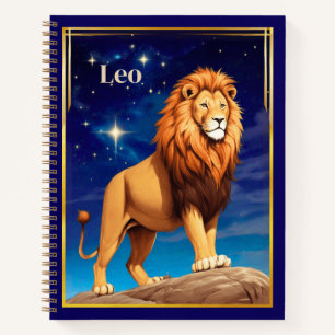 Leo Zodiac Sign Under a Starry Sky Journal